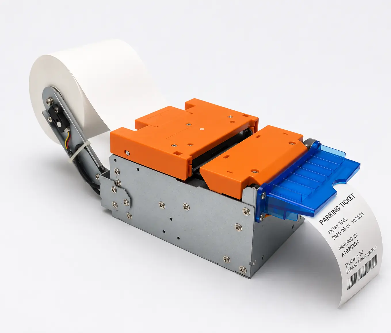 Parking ticket printer with presenter and retract mechanism