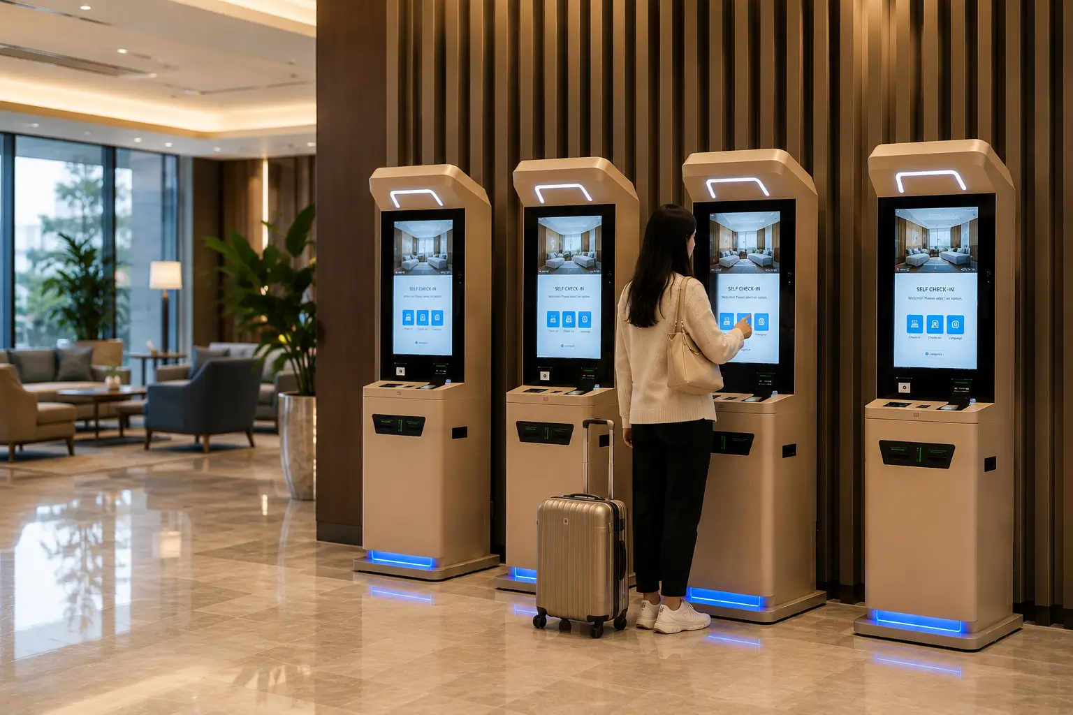 Hotel self check-in kiosk hardware integration