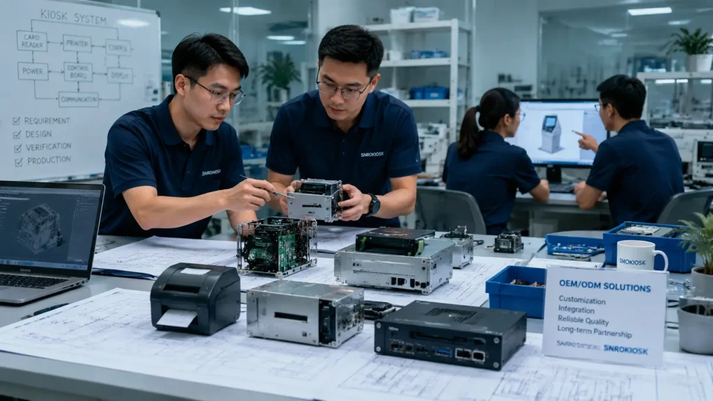 SNRO OEM ODM kiosk hardware engineering and prototype development support