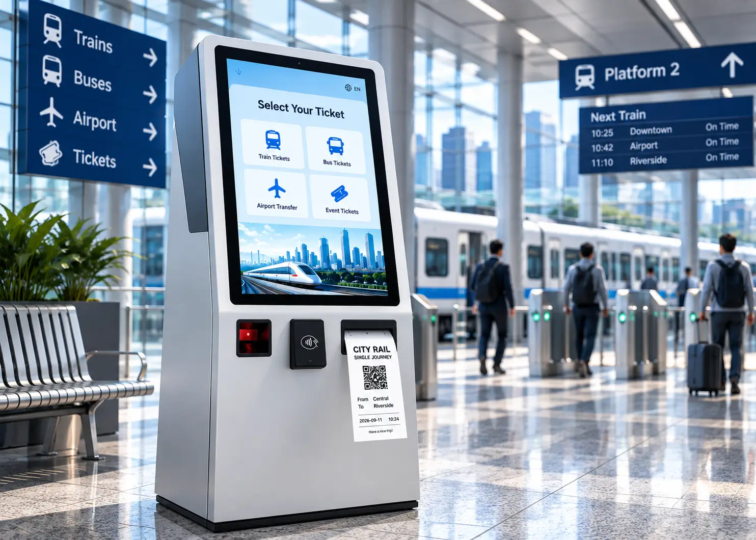 self-service ticketing kiosk hardware for automated ticket issuing