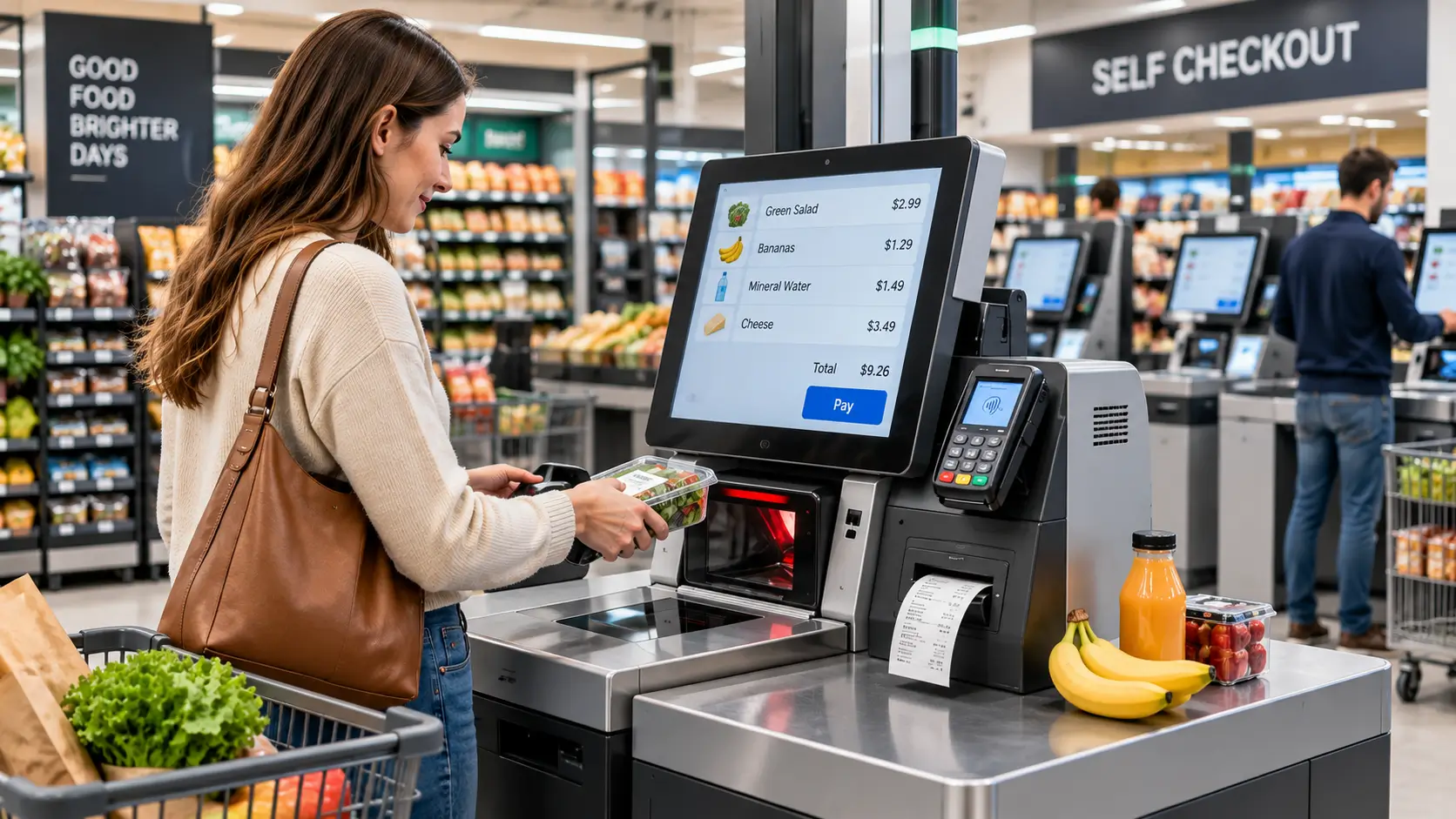 self-checkout kiosk hardware for retail checkout