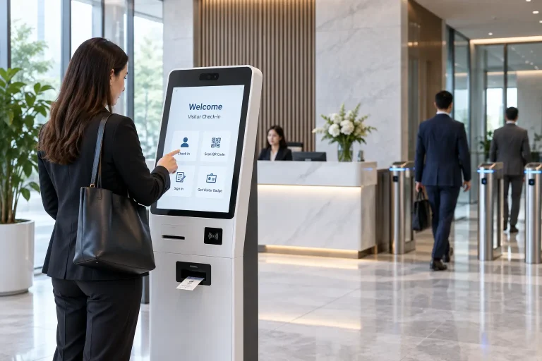 visitor management kiosk hardware for self-service visitor check-in